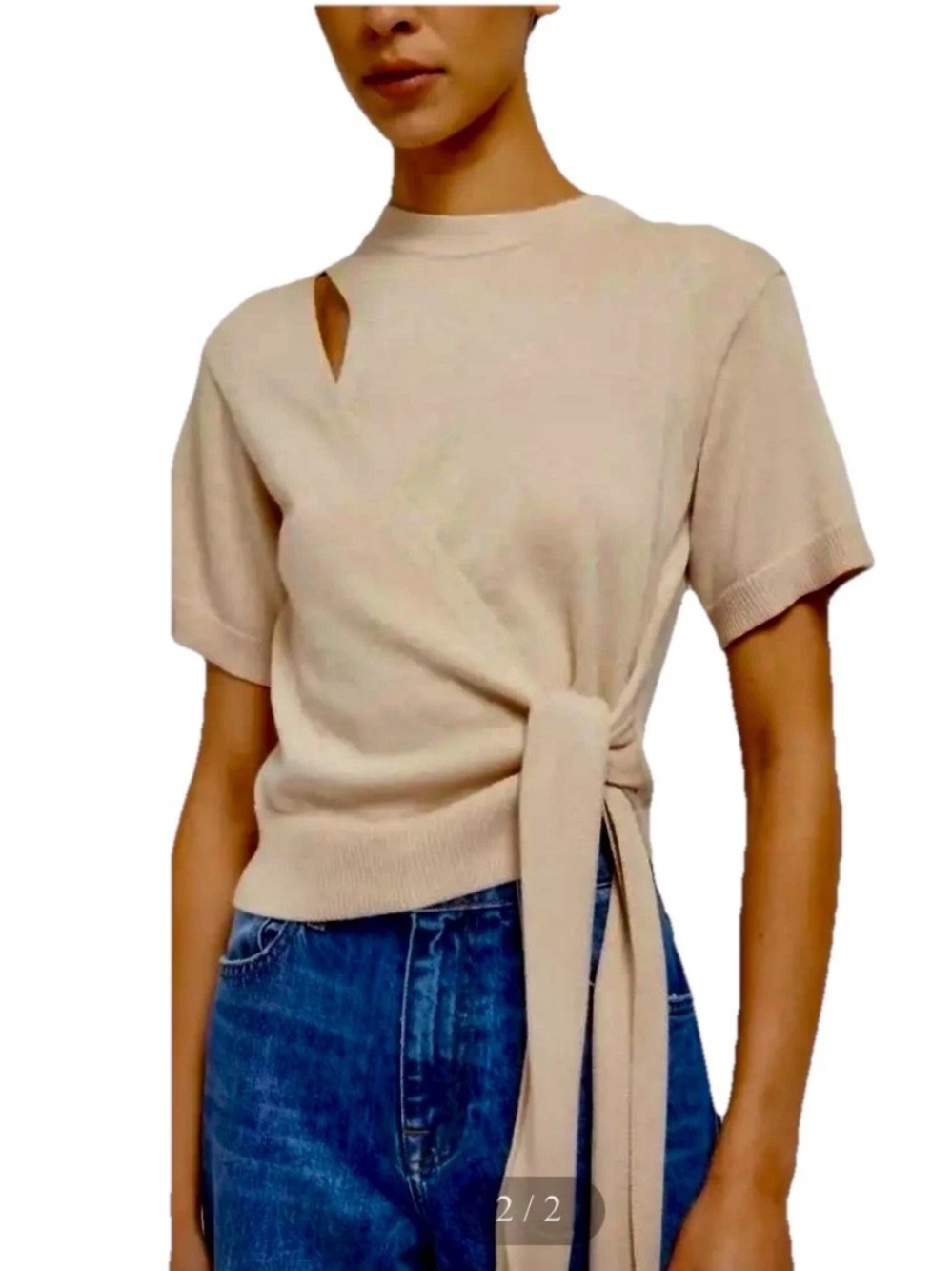 Jonathan Simkhai Hudson Wrap Tee sweater cashmere blend